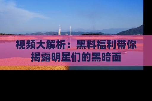 视频大解析：黑料福利带你揭露明星们的黑暗面