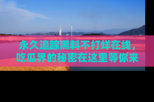 永久追踪黑料不打烊在线,吃瓜界的秘密在这里等你来发现!