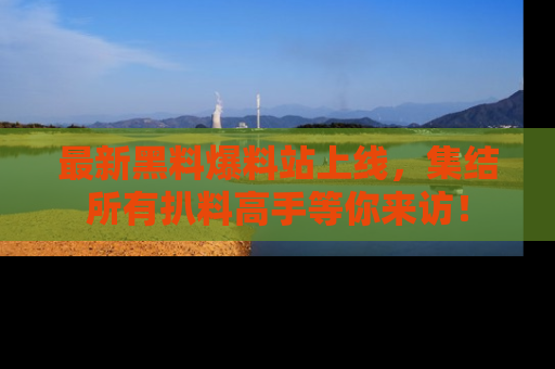 最新黑料爆料站上线，集结所有扒料高手等你来访！